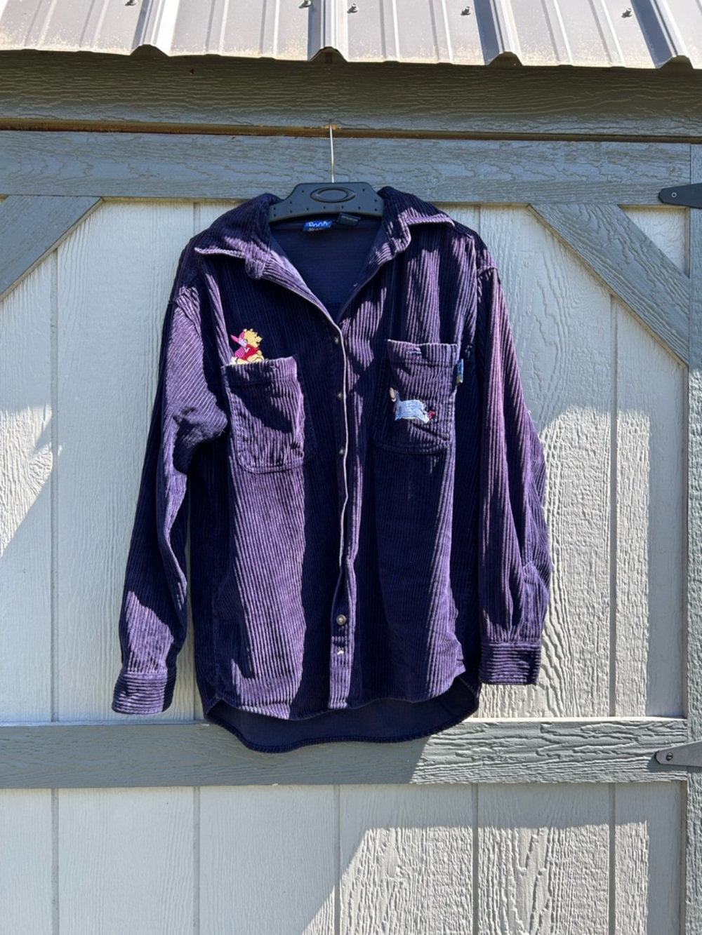 Vintage Winnie the Pooh Purple Corduroy Button-Up Jacket